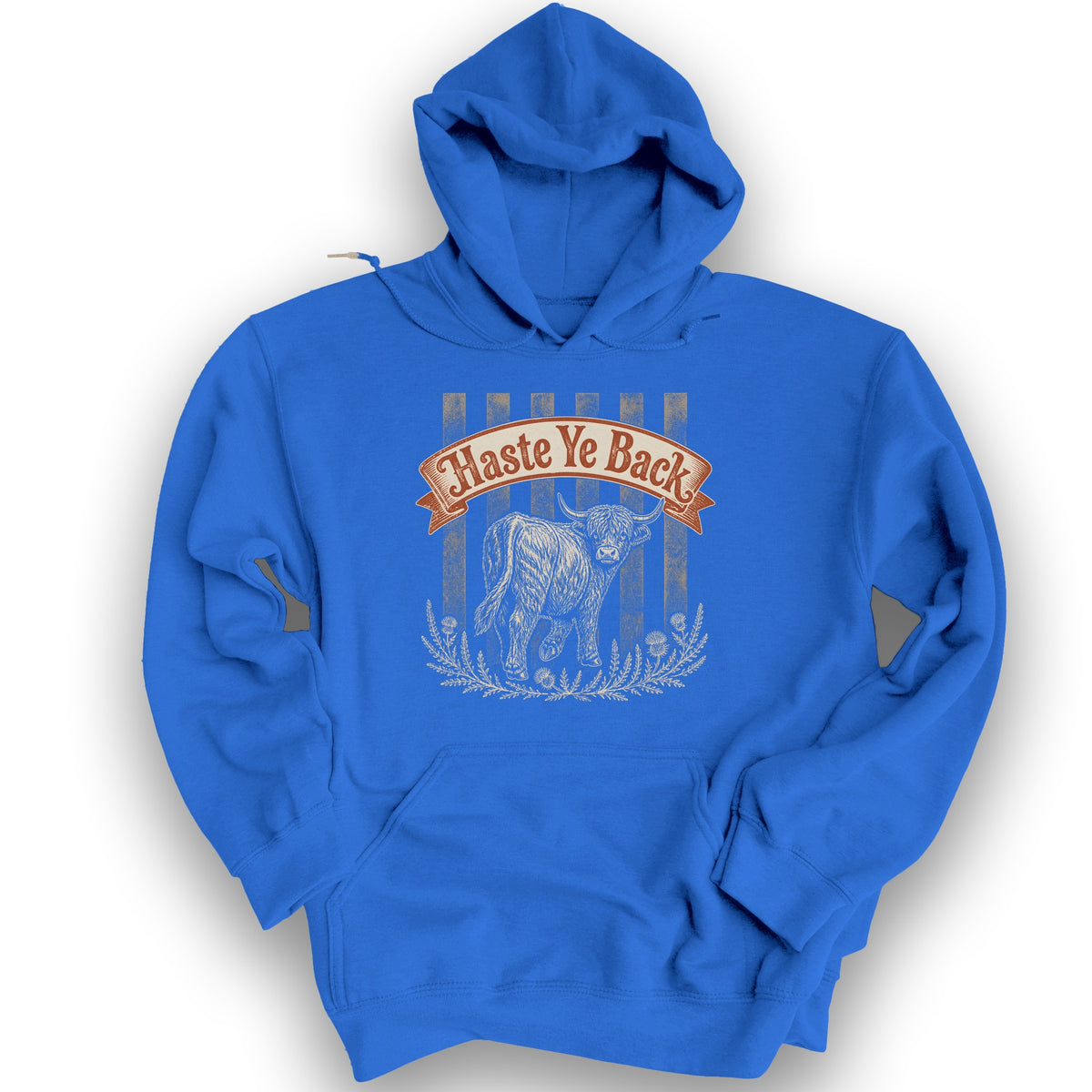Haste Ye Back Coo Hoodie - Royal