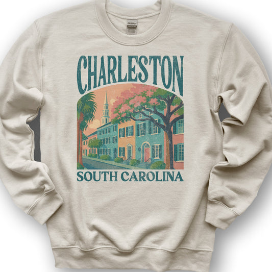Charleston South Carolina "Big and Bold" Sweatshirt - Sand
