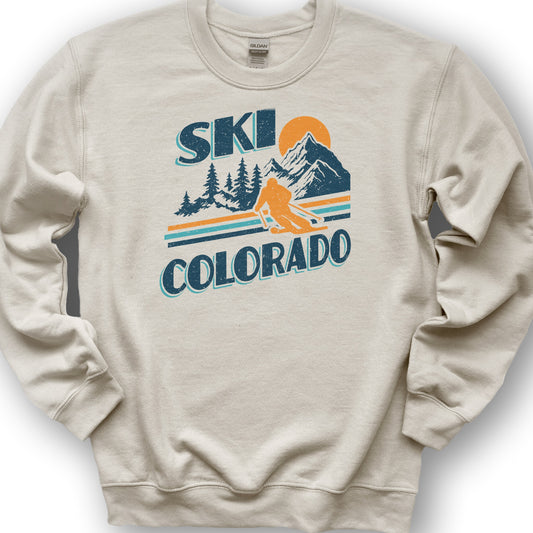Ski Colorado Retro 80's Sweatshirt - Sand