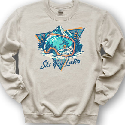 Ski You Later Retro 1980's Sweatshirt - Sand