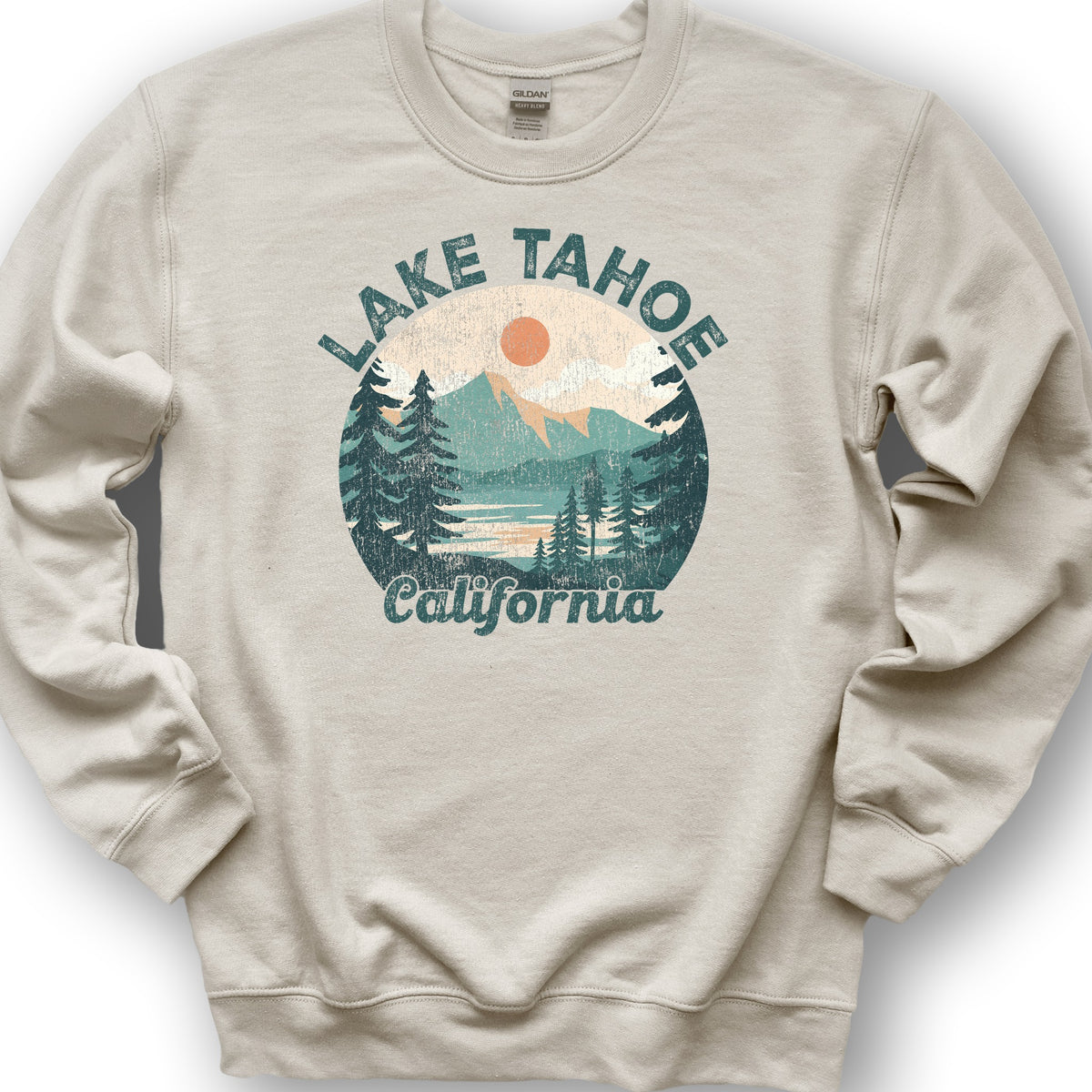 Lake Tahoe California Circle Sweatshirt - Sand