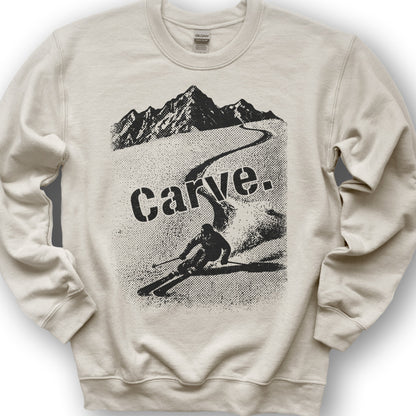 Carve Ski Print Sweatshirt - Sand