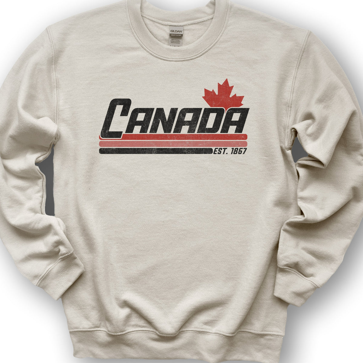 Canada Retro Stripe Sweatshirt - Sand
