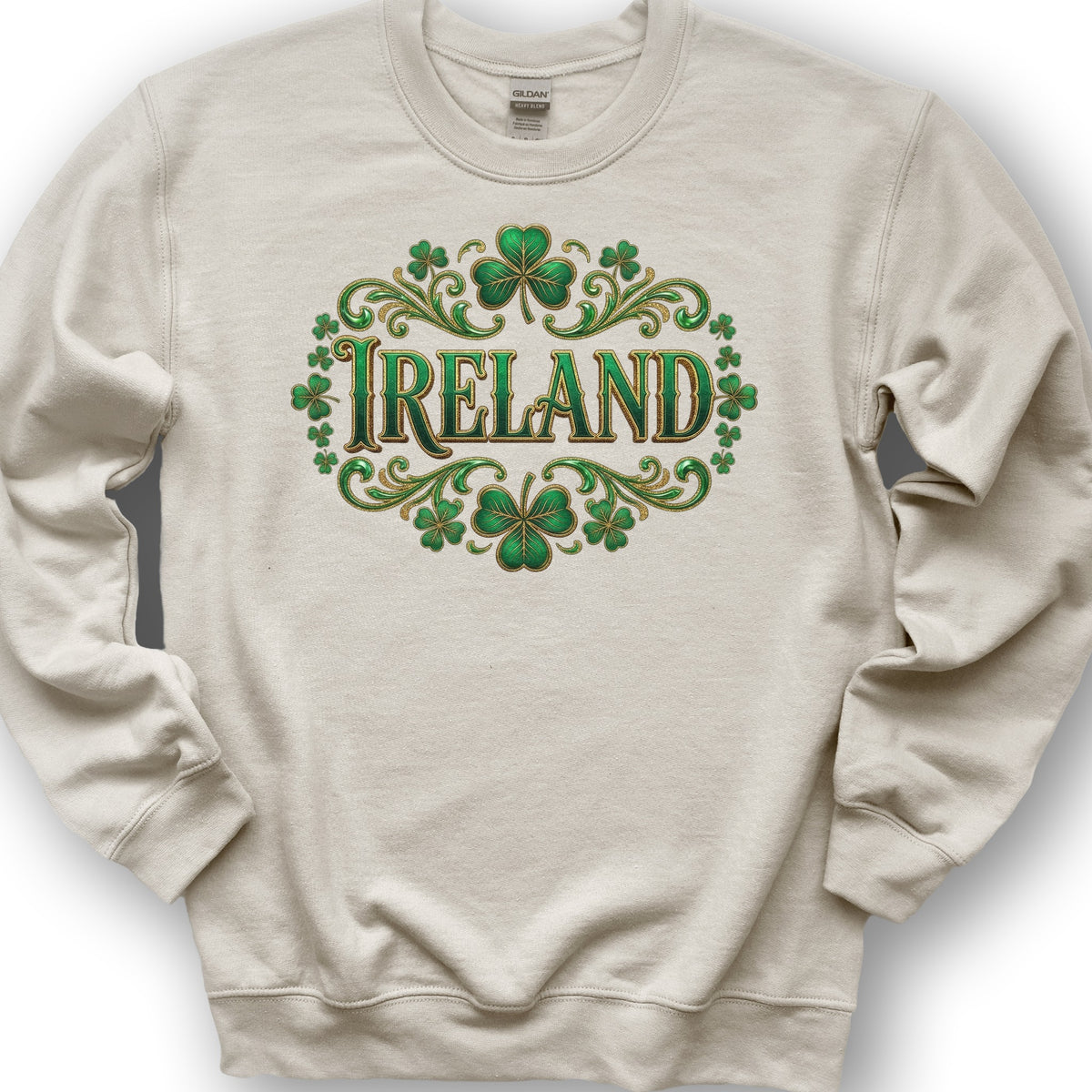 Ireland Shamrock Emblem Sweatshirt - Sand