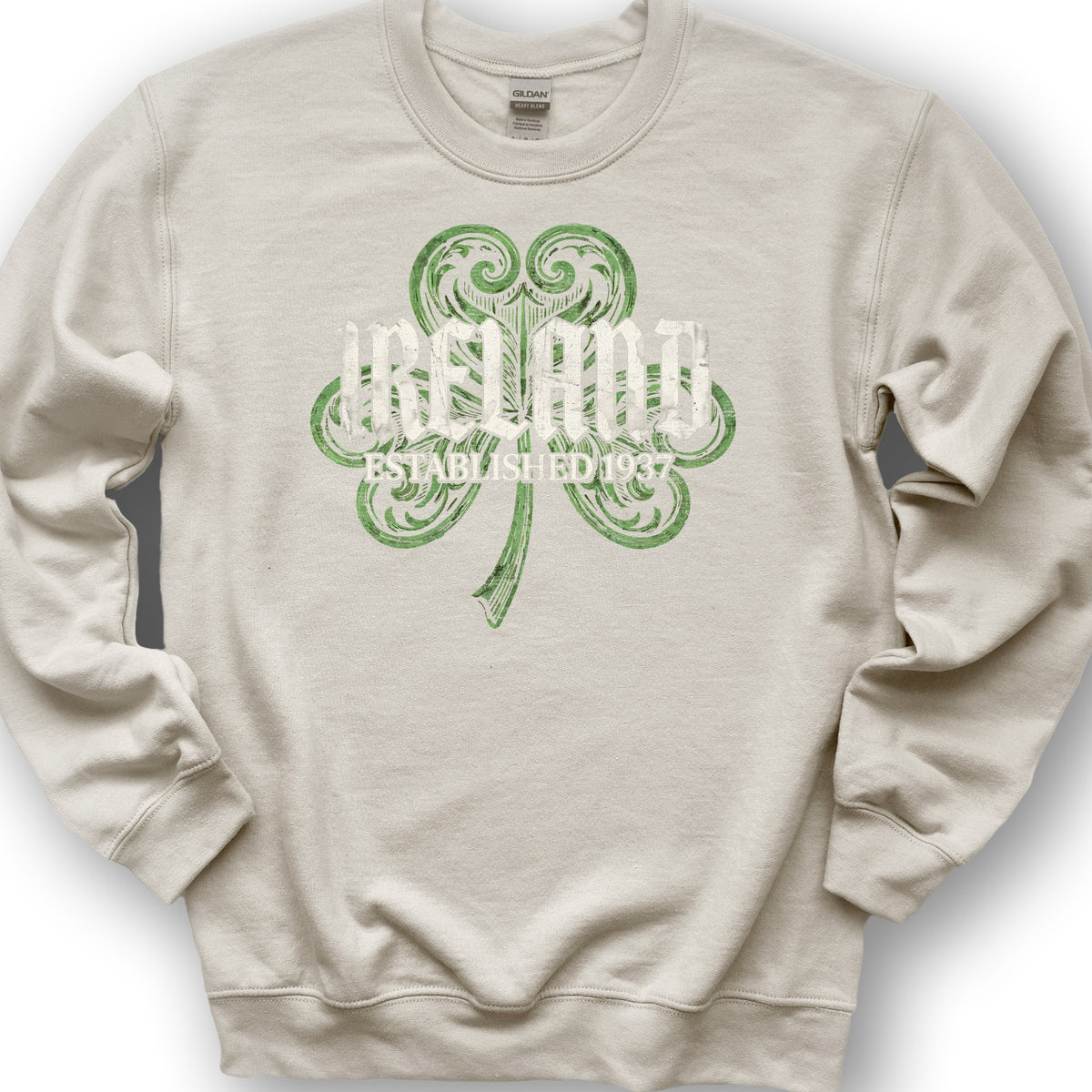 Ireland Gothic Shamrock Sweatshirt - Sand
