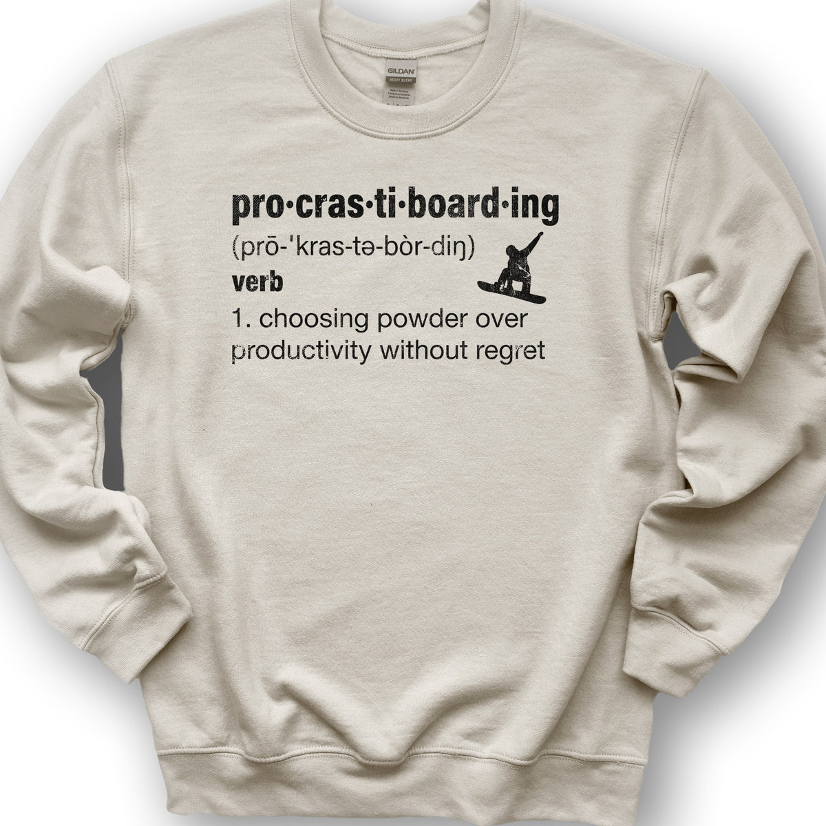 Procrastiboarding Snowboard Sweatshirt - Sand