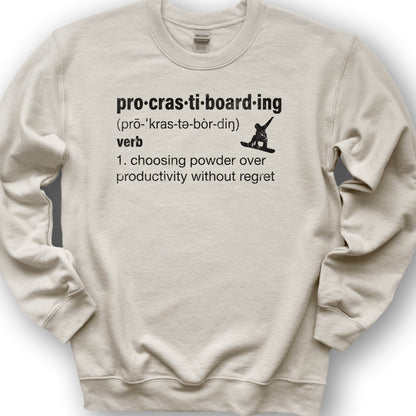 Procrastiboarding Snowboard Sweatshirt - Sand