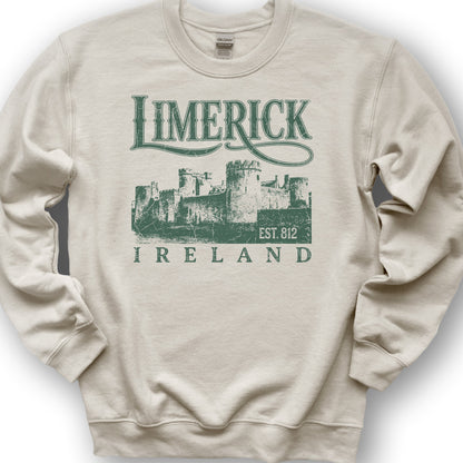 Limerick Ireland Vintage Print Sweatshirt - Sand