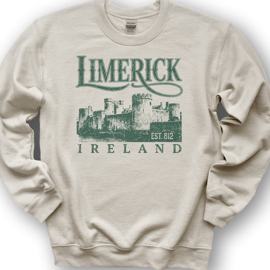 Limerick Ireland Vintage Print Sweatshirt - Sand