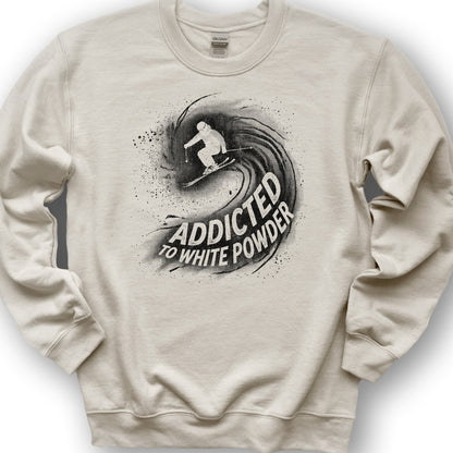 White Powder Skiing  Sweatshirt - Sand