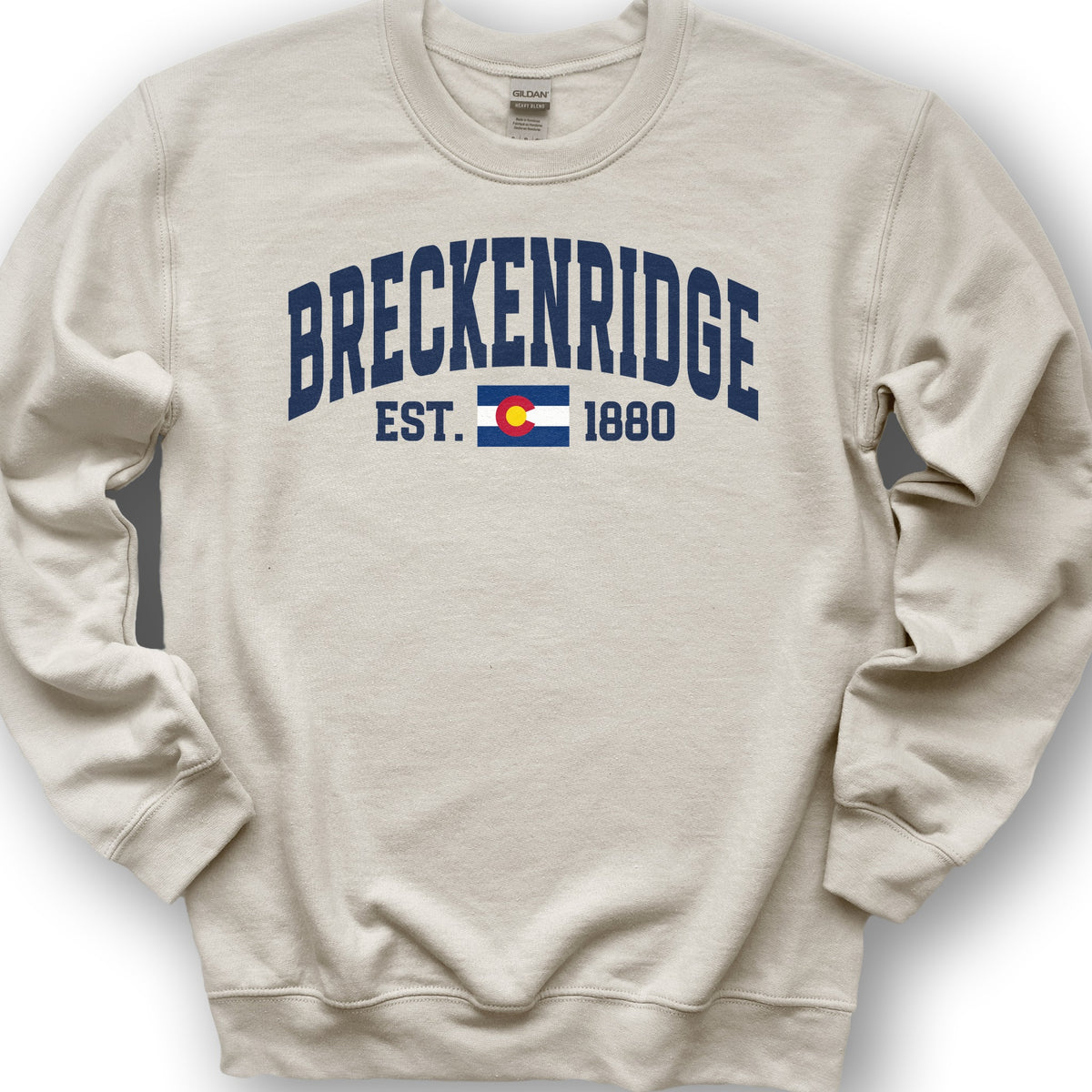 Breckenridge Colorado Varsity Sweatshirt - Sand