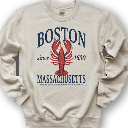 Boston Classic Lobster Sweatshirt - Sand