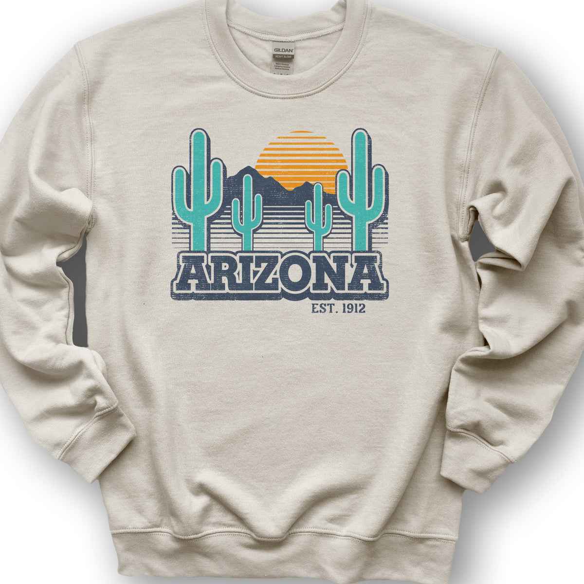 Arizona Retro Cactus Sweatshirt - Sand
