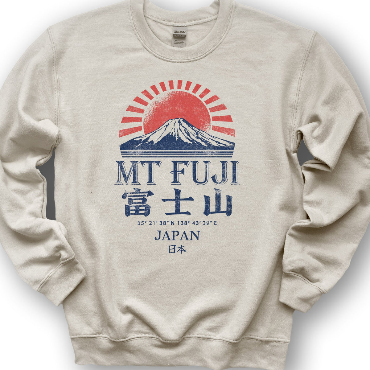 Mount Fuji Rising Sun Sweatshirt - Sand