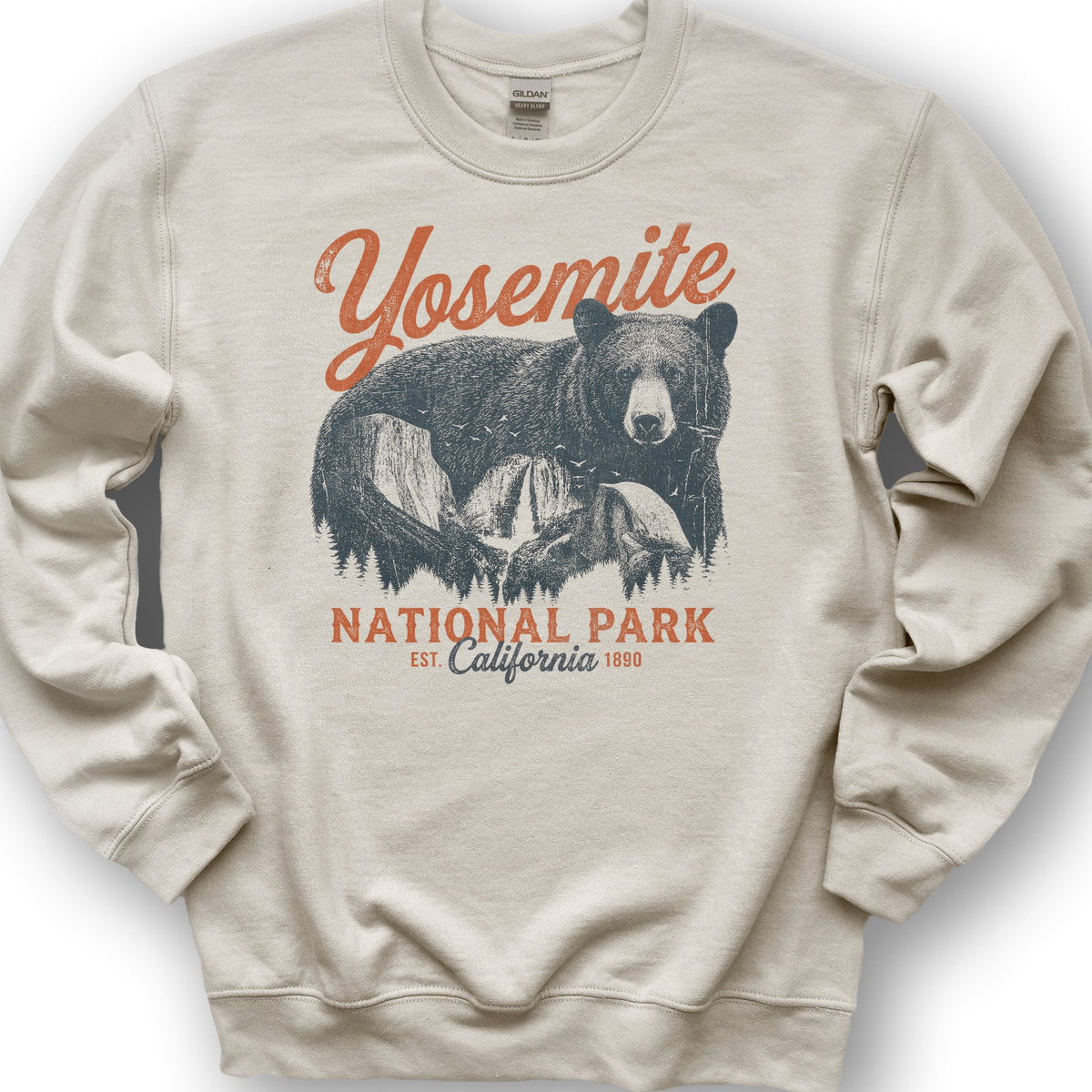 Yosemite Bear Etching Sweatshirt - Sand