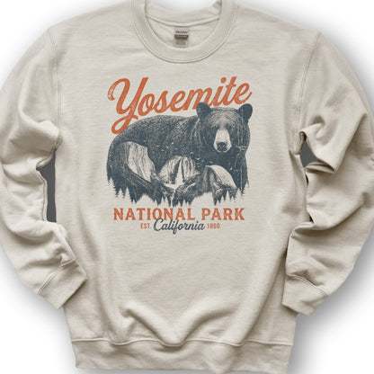 Yosemite Bear Etching Sweatshirt - Sand