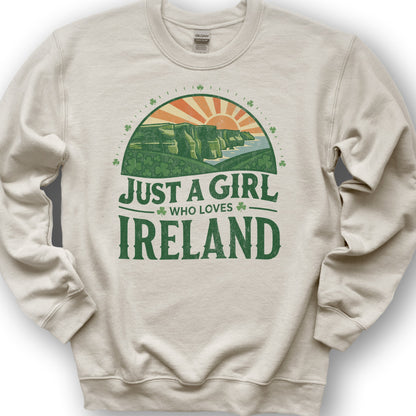 Just a Girl Who Loves Ireland Sweatshirt - Sand