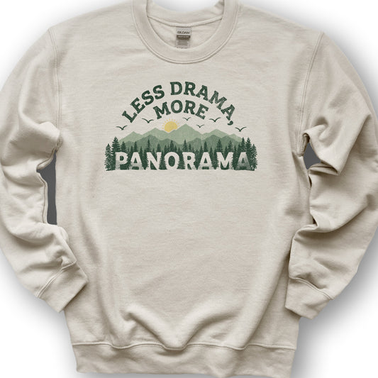 Less Drama More Panorama Sweatshirt - Sand