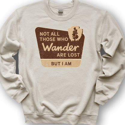 Not All Who Wander Sweatshirt - Sand
