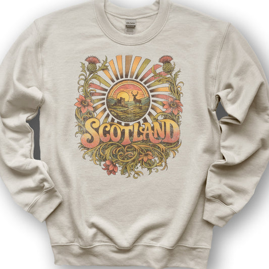 Scotland Retro Burst Sweatshirt - Sand