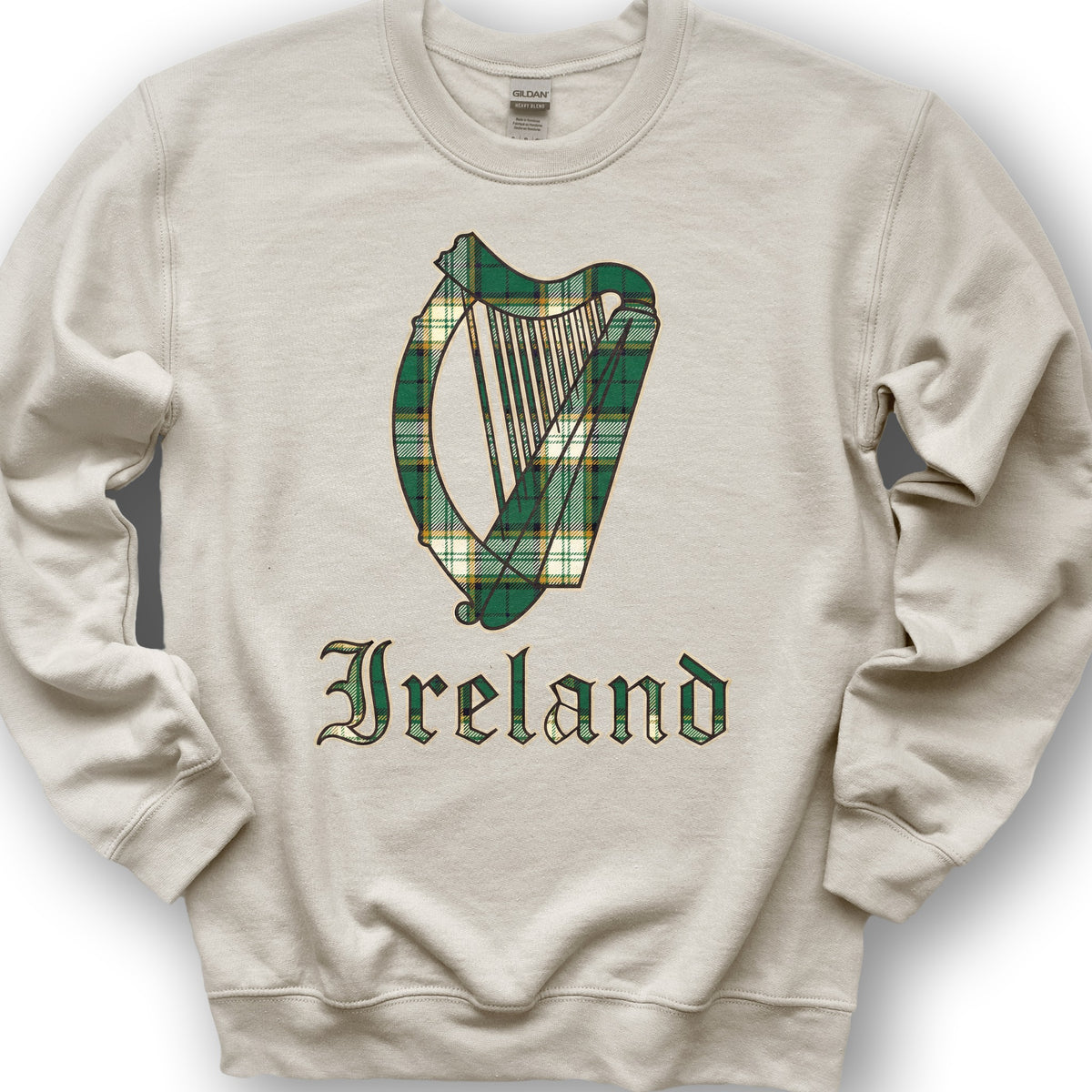 Ireland Tartan Harp Sweatshirt - Sand