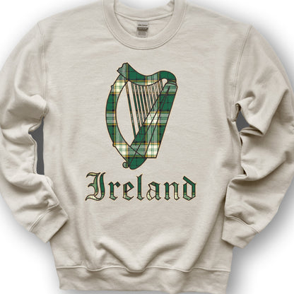 Ireland Tartan Harp Sweatshirt - Sand