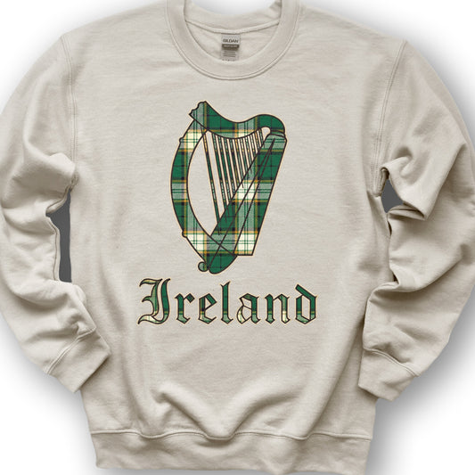 Ireland Tartan Harp Sweatshirt - Sand