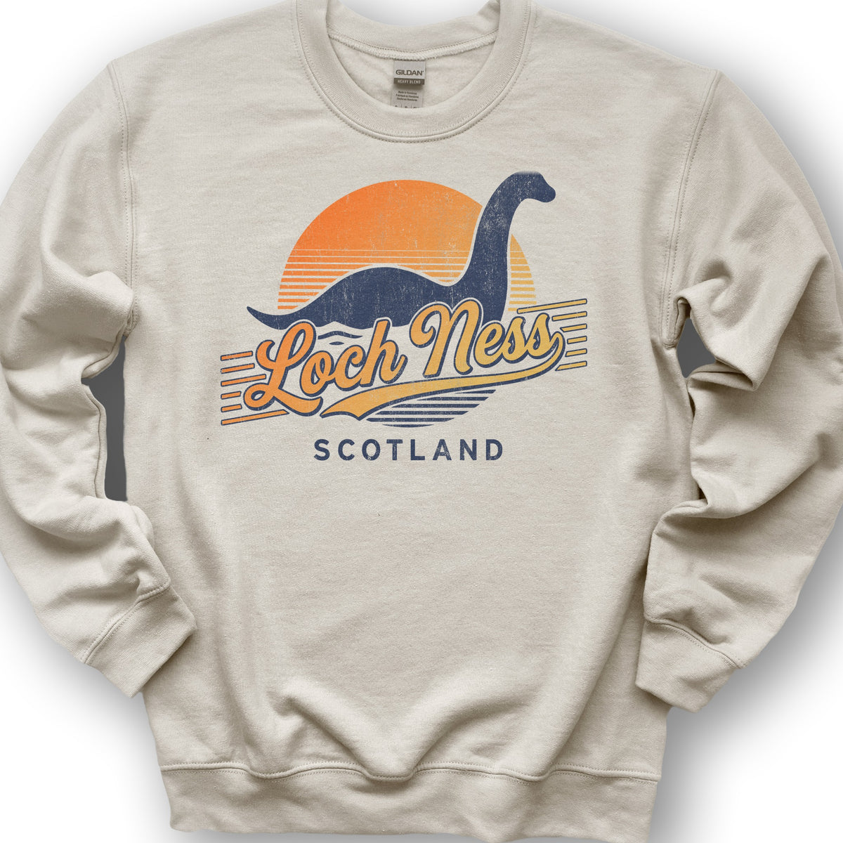 Loch Ness Retro Slant Sweatshirt - Sand