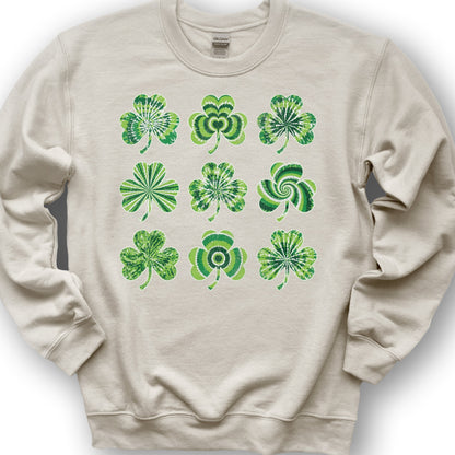 Tie-Dye Shamrocks Sweatshirt - Sand