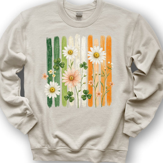 Irish Flower Stripes Sweatshirt - Sand