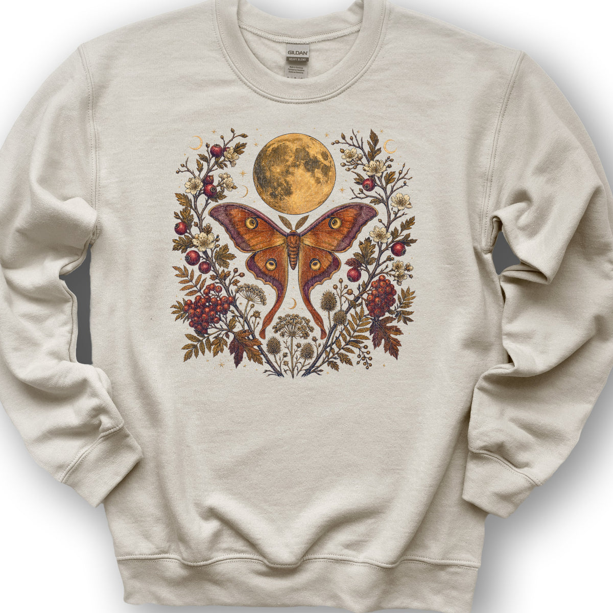 Harvest Moon Moth Sweatshirt - Sand