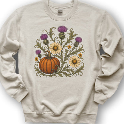 Pumpkin Thistles Sweatshirt - Sand