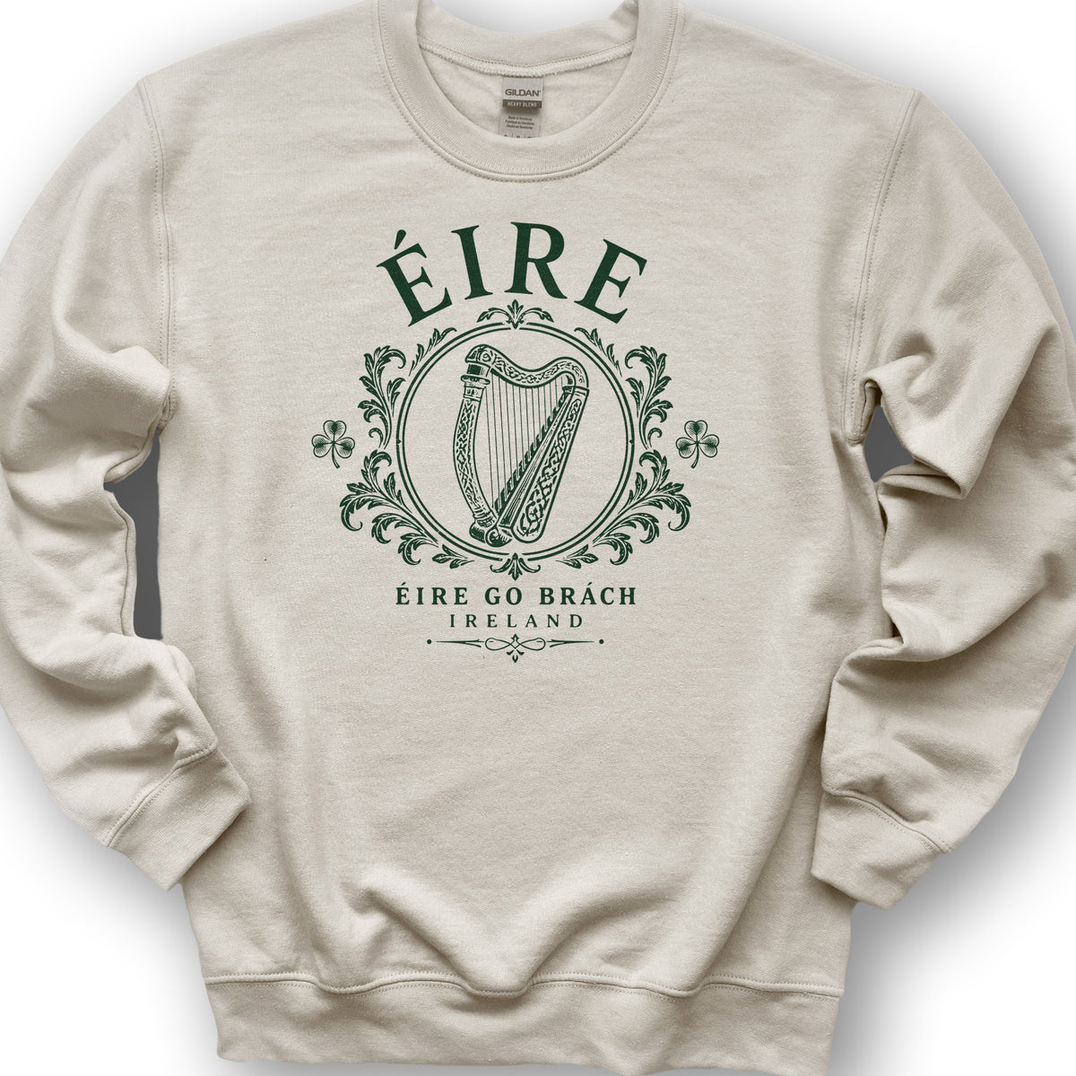 Éire Harp Laurels Sweatshirt - Sand