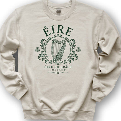 Éire Harp Laurels Sweatshirt - Sand