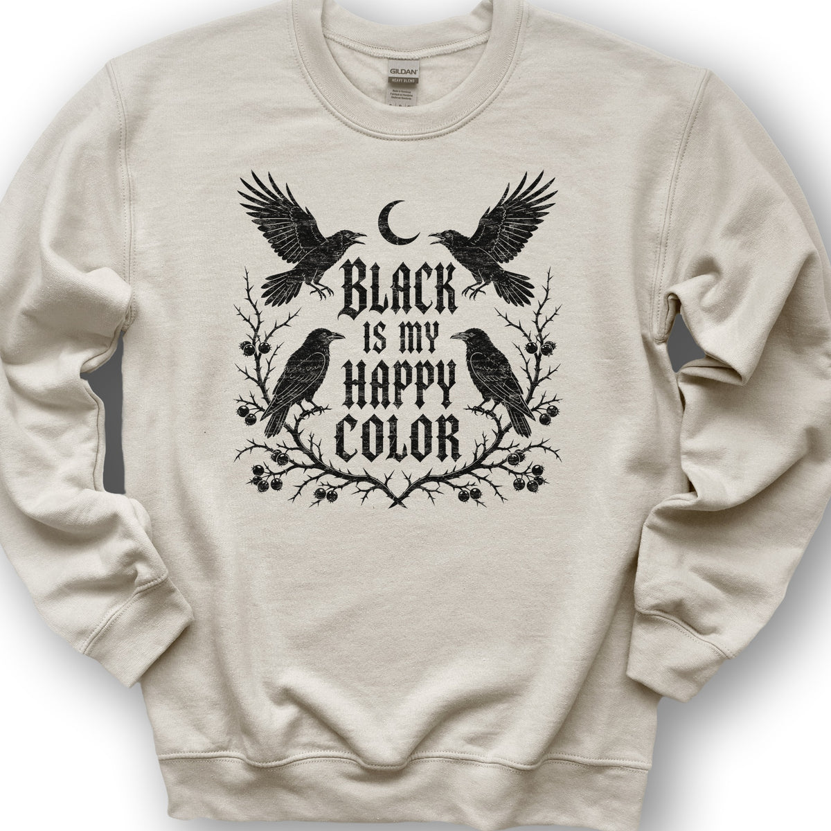 Crow Happy Color Sweatshirt - Sand