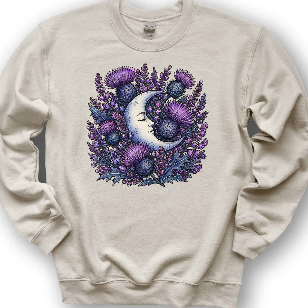 Botanical Moon Thistle Sweatshirt - Sand