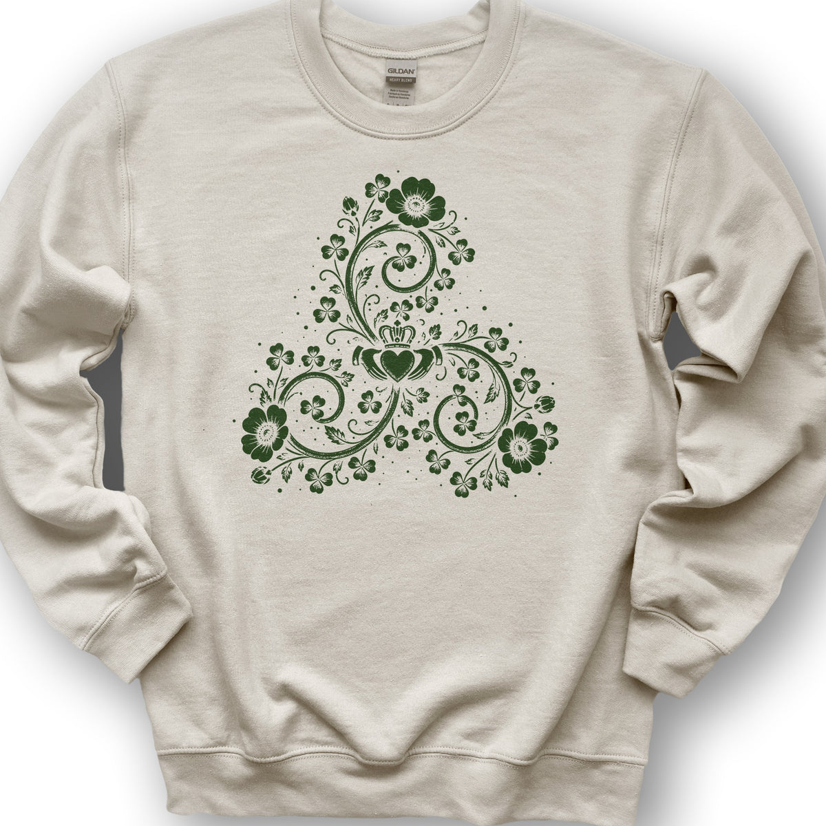 Triskele Shamrock Spiral Sweatshirt - Sand