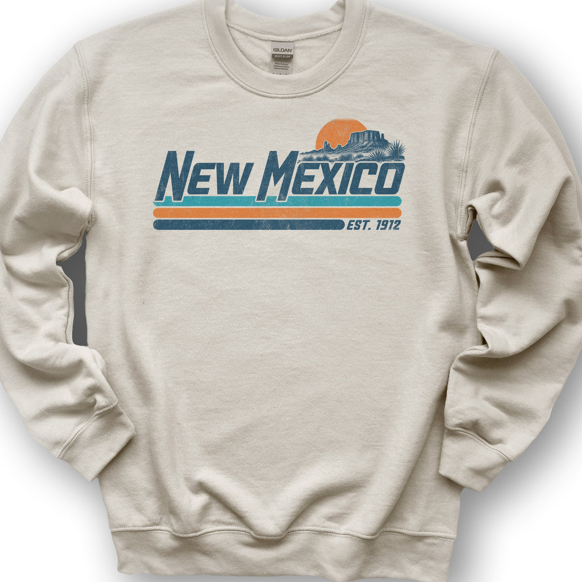 New Mexico Retro Stripe Sweatshirt - Sand