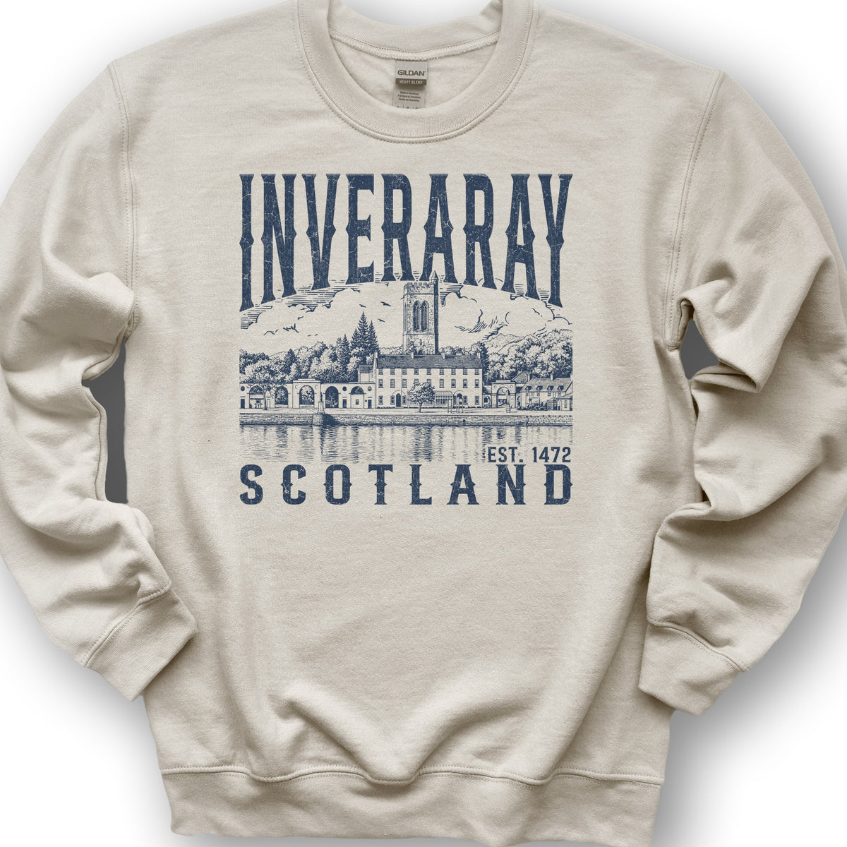 Inveraray Scotland Sketch Sweatshirt - Sand