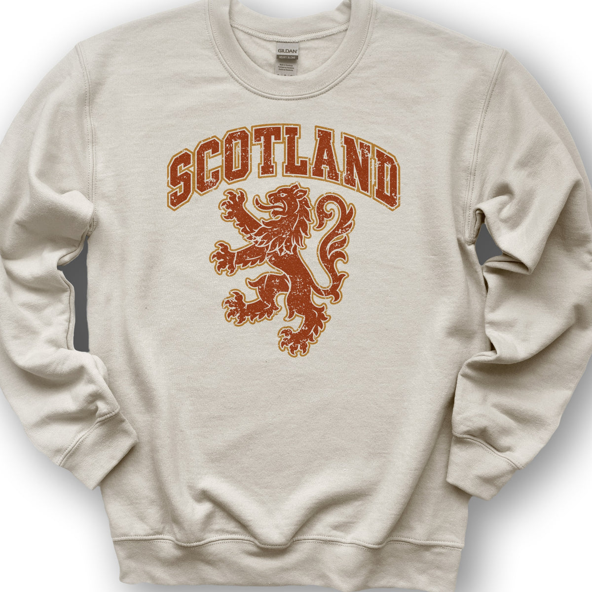 Red Vintage Rampant Lion Sweatshirt - Sand