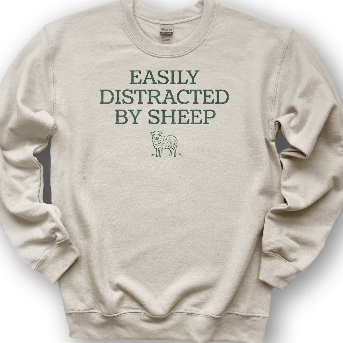 Easily Distracted By Sheep Sweatshirt - Sand