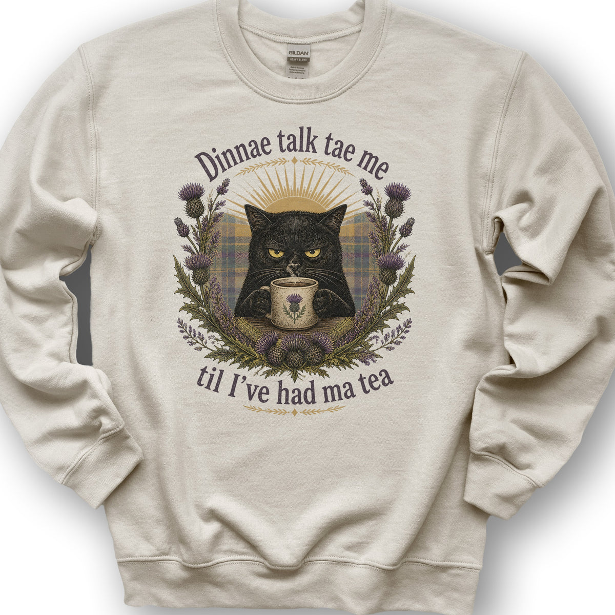Dinnae Talk Cat Sweatshirt - Sand