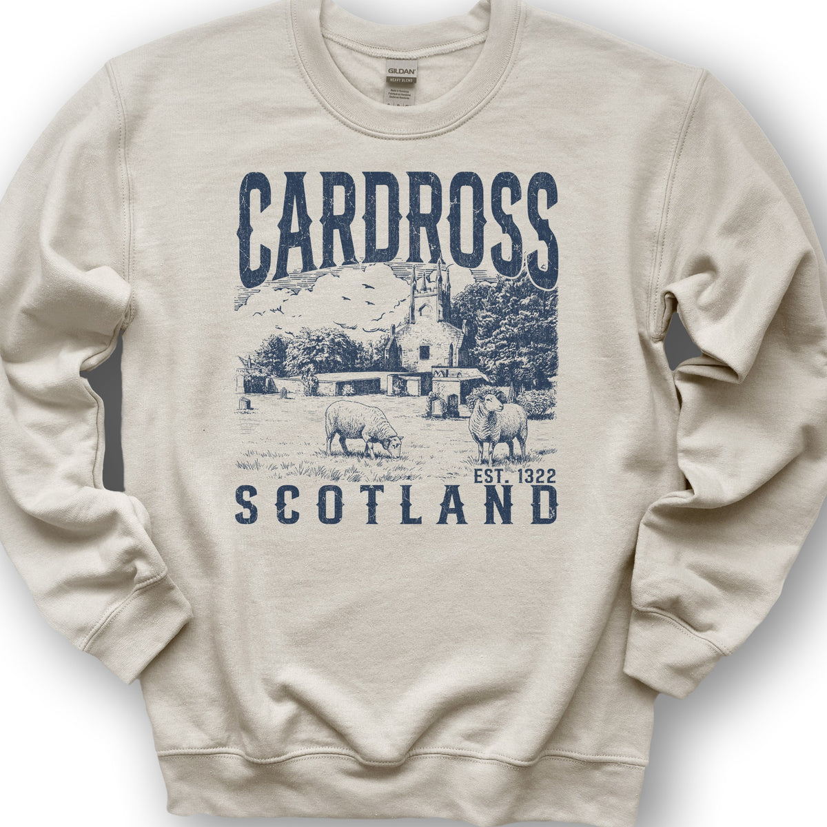 Cardross Scotland Sketch Sweatshirt - Sand