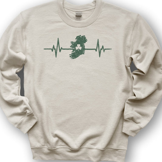 Ireland Heartbeat Sweatshirt - Sand