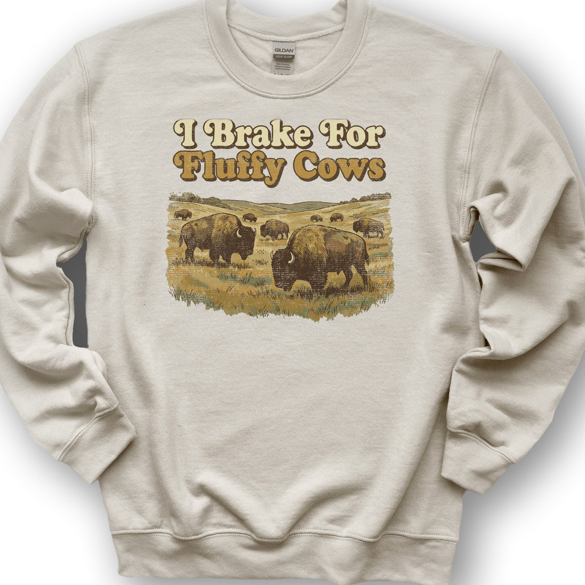 Fluffy Cow Brake Sweatshirt - Sand