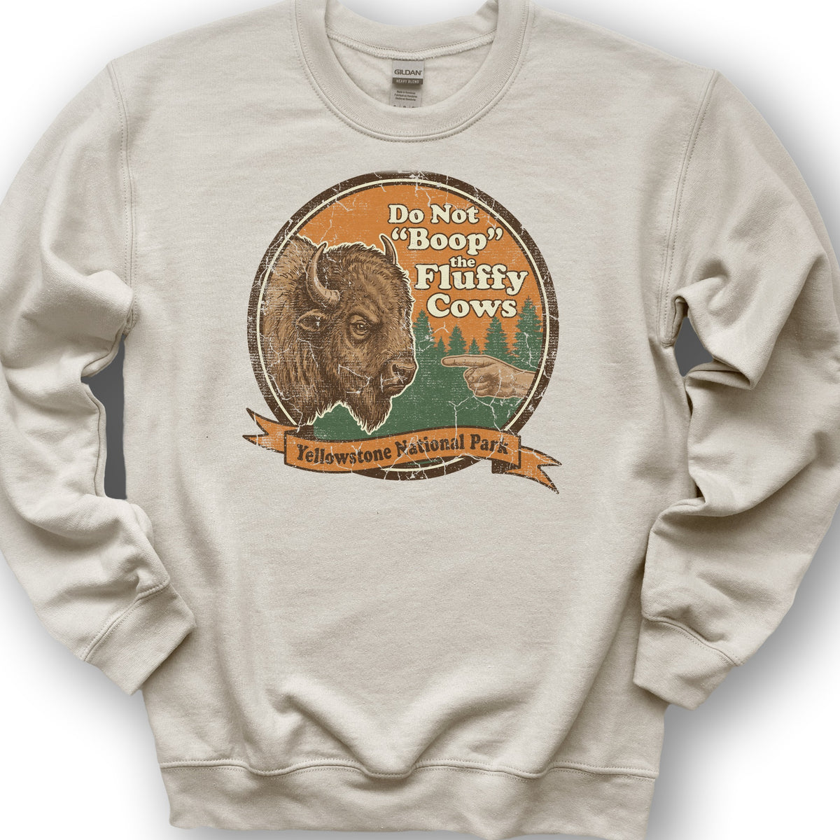 Fluffy Cows Boop Sweatshirt - Sand