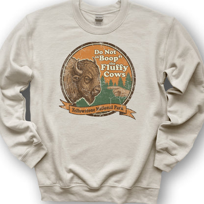 Fluffy Cows Boop Sweatshirt - Sand