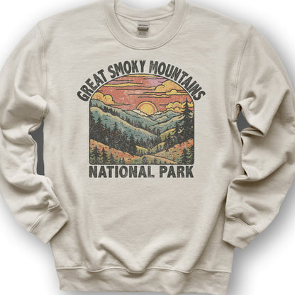 Great Smoky Mountains National Park Sunset Sweatshirt - Sand