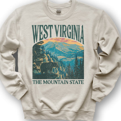 West Virginia Mountain State "Big and Bold" Sweatshirt - Sand