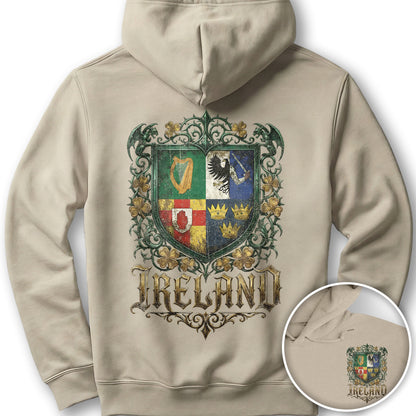Irish Gothic Arms Front/Back Print Hoodie - Sand